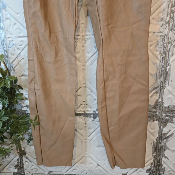 H&M Faux Leather Pull-On Leggings Tan Color Size 4 - Picture 9 of 11